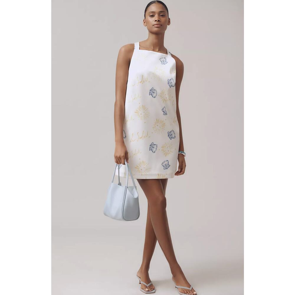 NWT Nephthys Illustrated x Maeve Sleeveless Square-Neck Shift Mini Dress Small